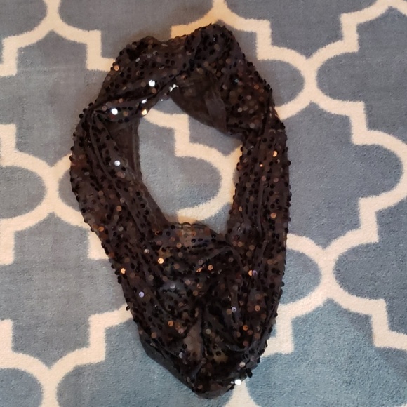 collectioneighteen Accessories - Black, Sequined Infinity Scarf